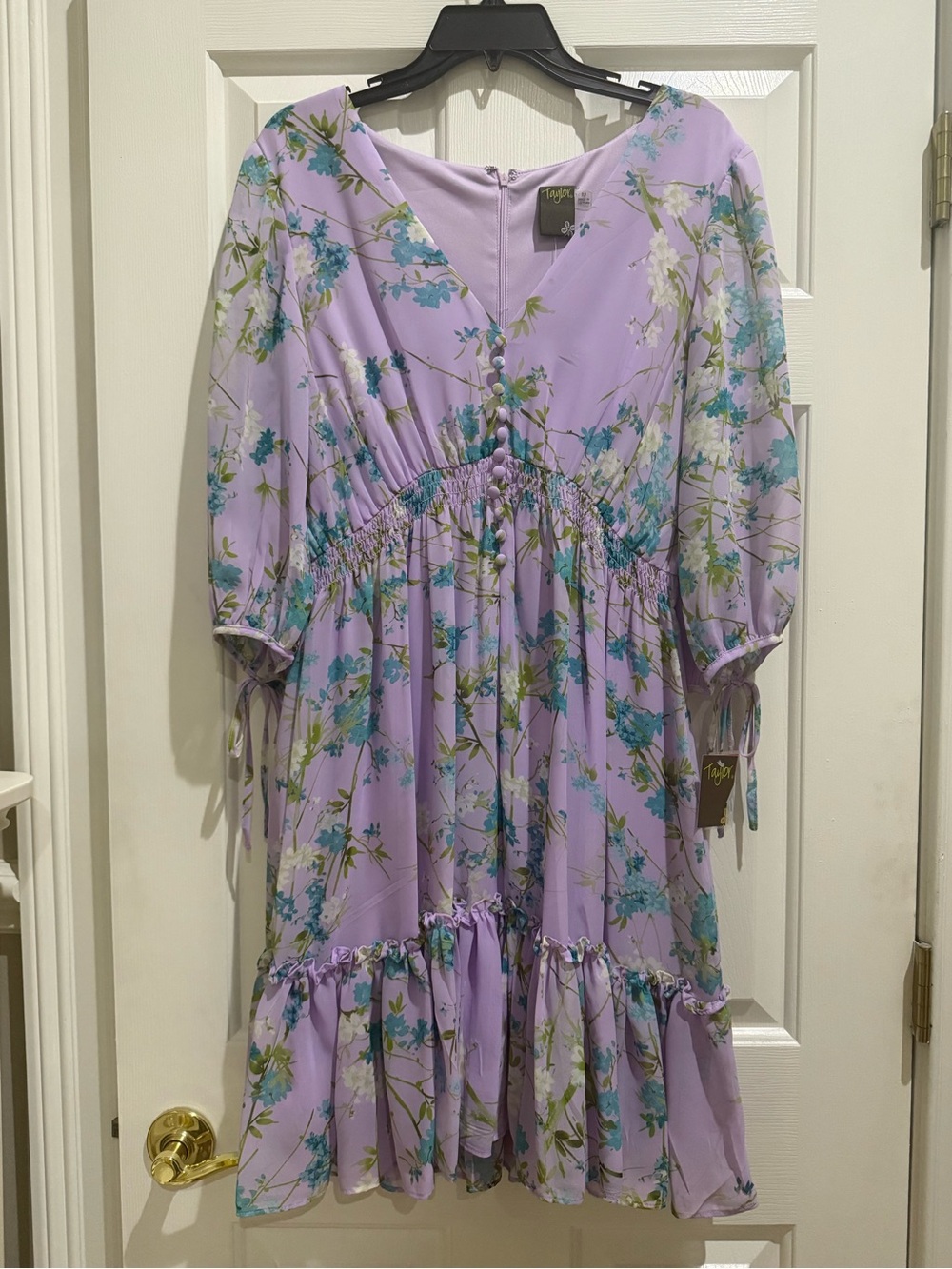 Taylor & Sage Lavender Floral Tiered Girls' Dress